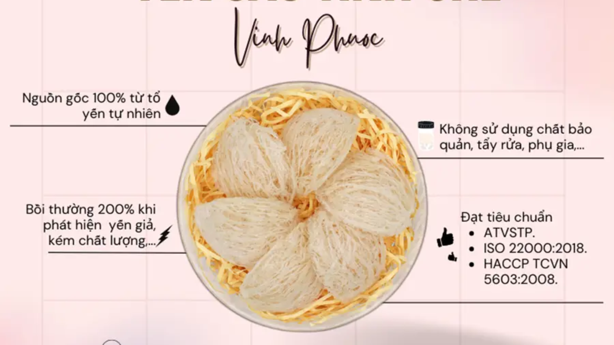 Yến sào tinh chế Vĩnh Phước