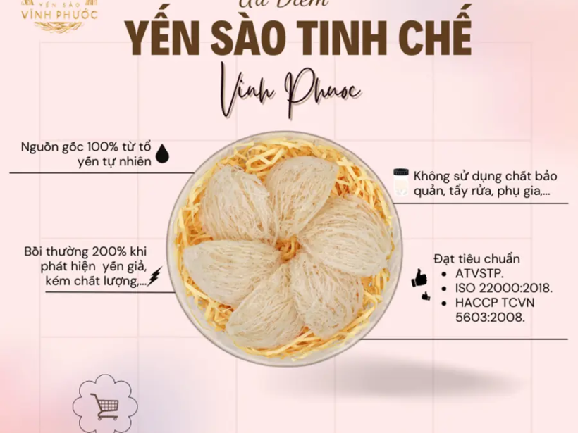 Yến sào tinh chế Vĩnh Phước